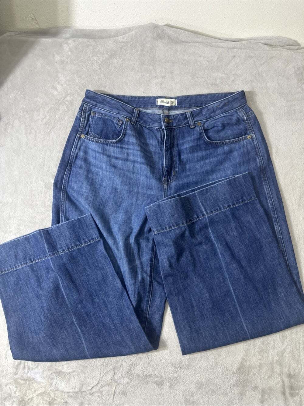 Madewell Superwide Leg Jeans Women’s 14W Dark Wash High Rise Wide Leg - Picture 2 of 9